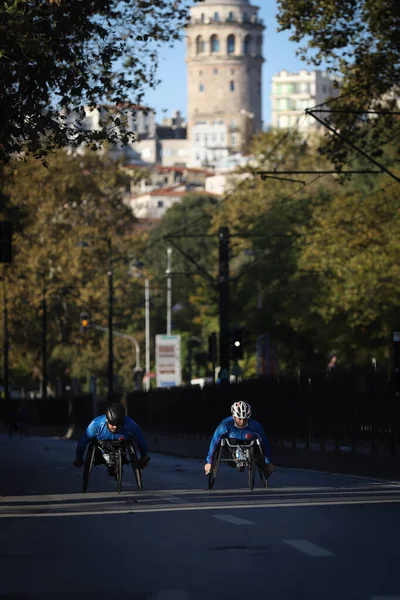 Istanbul Turkey November 2020 달리는 패럴림픽 이스탄불 마라톤은 경주에서 — 스톡 사진