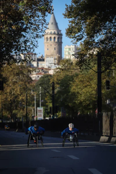 Istanbul Turkey November 2020 달리는 패럴림픽 이스탄불 마라톤은 경주에서 — 스톡 사진