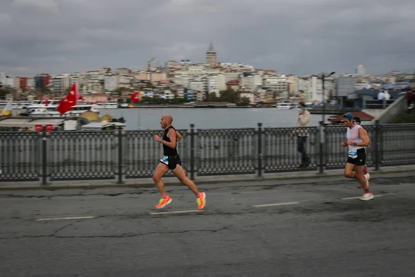 Istanbul Turkey November 2020 Ben Futó Sportolók Isztambuli Maraton Amely — Stock Fotó