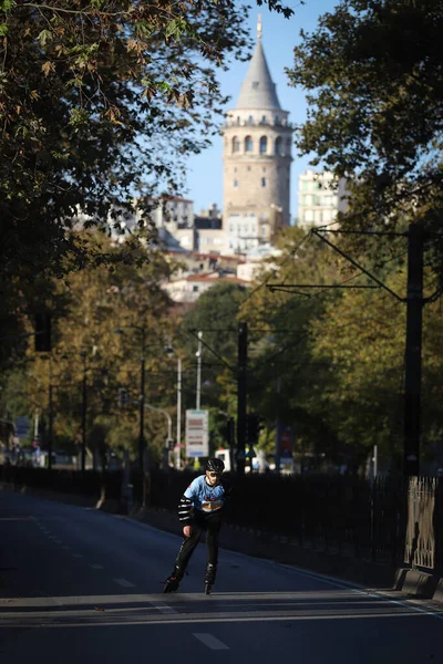 Istanbul Turkey November 2020 이스탄불 마라톤은 경주에서 — 스톡 사진