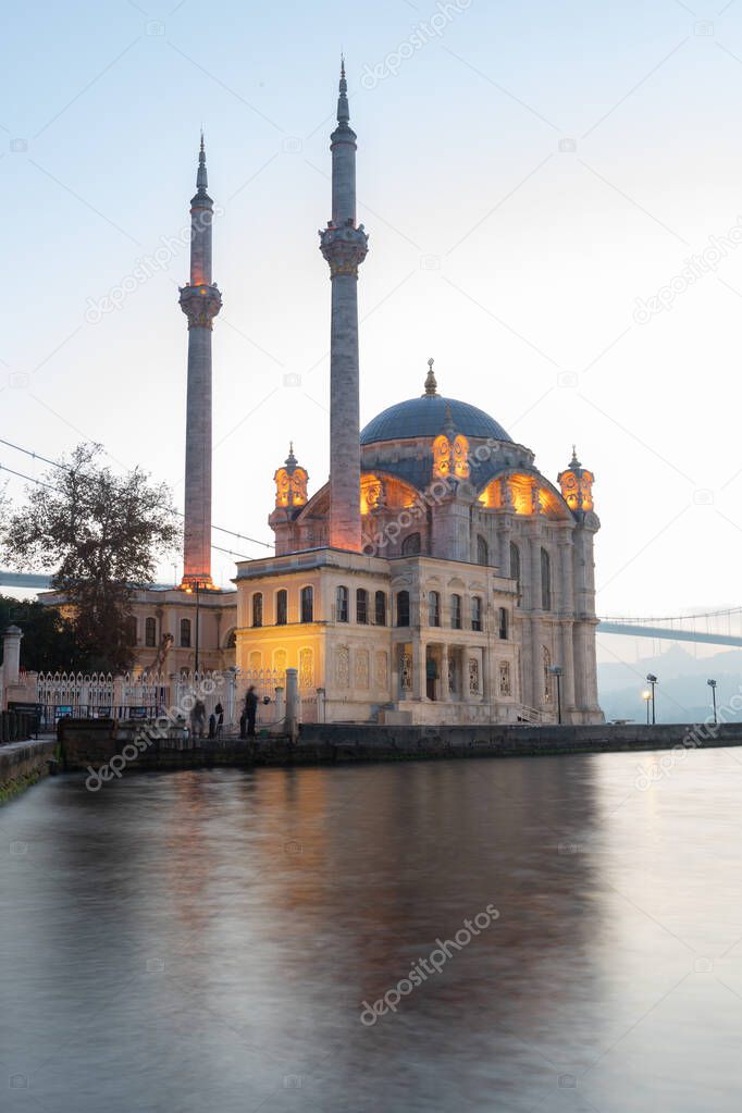 Ortakoy Buyuk Mecidiye Mosque in Istanbul City, Turkey