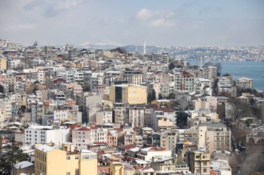 Karlı bir günde İstanbul Şehri 'nin Hava Görüntüsü