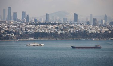 Karlı bir günde İstanbul Şehri 'nin Hava Görüntüsü