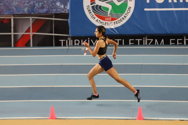 Istanbul Turquia Janeiro 2021 Atleta Indefinido Correndo Durante Federação Atlética — Fotografia de Stock