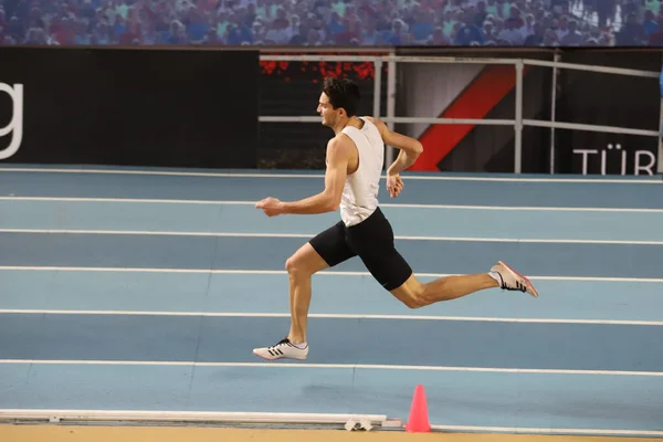 Istanbul Turquia Janeiro 2021 Atleta Indefinido Correndo Durante Federação Atlética — Fotografia de Stock