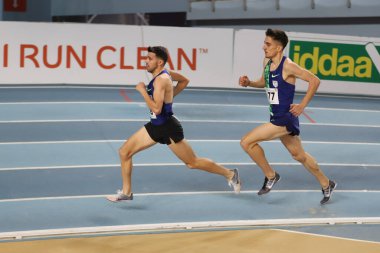 İSTANBUL, TURKEY - 30 HAZİRAN 2021: Türkiye Atletizm Federasyonu Olimpiyat Eşiği sırasında koşan sporcular