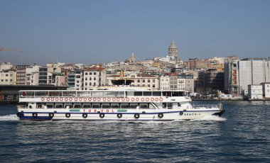İSTANBUL, TURKEY - 03 Mart 2021: Boğaz Feribotu.