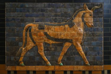 İstanbul Arkeoloji Müzesi 'ndeki İştar Kapısı duvar süslemesi, İstanbul Şehri, Türkiye