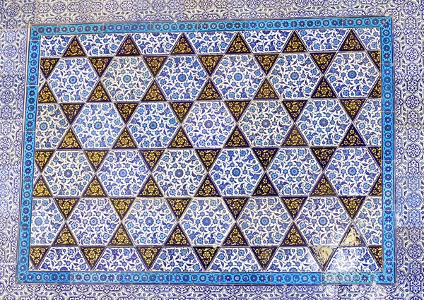 Details Traditional Turkish Blue Tile Blue Green Red Color — Stock Photo, Image