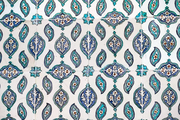 Details Traditional Turkish Blue Tile Blue Green Red Color — Stock Photo, Image