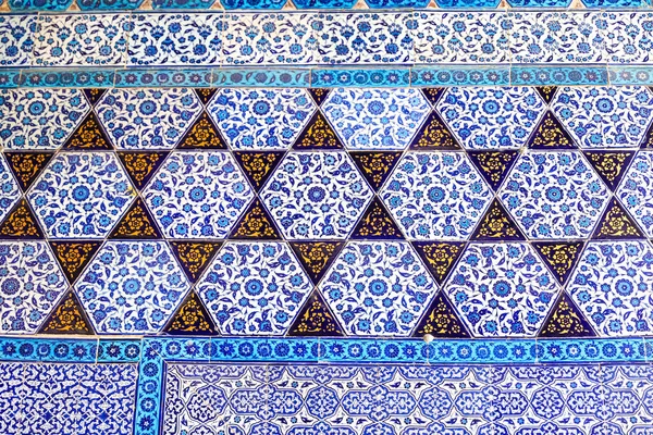 Details Traditional Turkish Blue Tile Blue Green Red Color — Stock Photo, Image