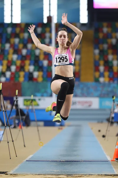 Istanbul Turkey February 2021 Undefined Athlete Long Jumping Ruhi Sarialp — Stock Photo, Image