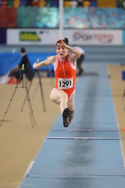 Istanbul Turkey February 2021 Undefined Athlete Triple Jumping Ruhi Sarialp — Stock Photo, Image