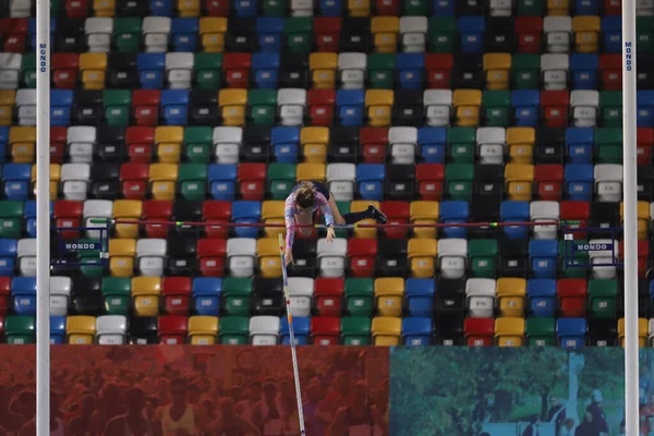 Istanbul Turkey February 2021 Undefined Athlete Pole Vaulting Ruhi Sarialp — Stock Photo, Image