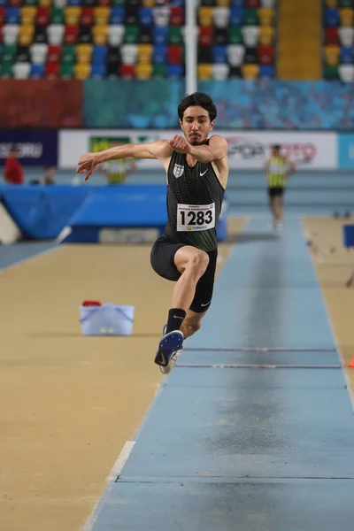 Istanbul Turquia Fevereiro 2021 Atleta Indefinido Salto Triplo Durante Ruhi — Fotografia de Stock