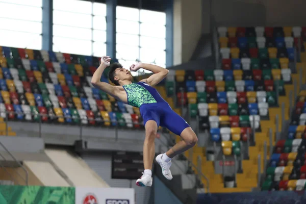 Istanbul Turquia Fevereiro 2021 Indefinido Salto Pólo Atleta Durante Ruhi — Fotografia de Stock