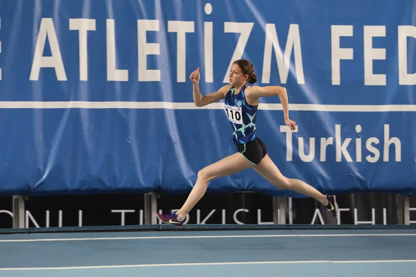 Istanbul Turquía Febrero 2021 Atleta Indefinido Corriendo Durante Copa Federación — Foto de Stock
