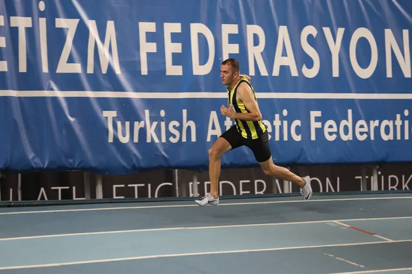 Istanbul Turkey February 2021 Undefined Athlete Running Turkish Athletic Federation — Stock Photo, Image