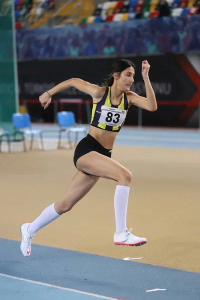 Istanbul Turquia Fevereiro 2021 Atleta Indefinido Salto Altura Durante Copa — Fotografia de Stock