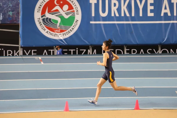 Istanbul Türkei Februar 2021 Undefinierter Athlet Läuft Beim Turkish Athletic — Stockfoto
