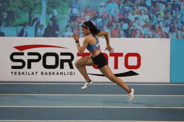 Istanbul Turquía Febrero 2021 Atleta Indefinido Corriendo Durante Las Competiciones —  Fotos de Stock