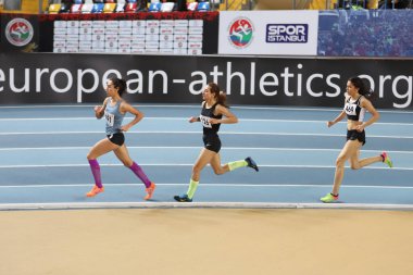 İSTANBUL, TURKEY - 14 Şubat 2021: Türkiye Atletizm Federasyonu Olimpiyat Eşiği sırasında koşan sporcular