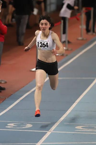 Istanbul Turquia Fevereiro 2021 Atleta Indefinido Correndo Durante Federação Atlética — Fotografia de Stock