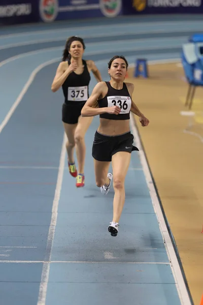 Istanbul Turquía Febrero 2021 Atletas Corriendo Durante Las Competiciones Del — Foto de Stock