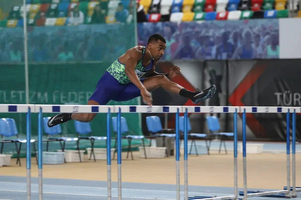 Istanbul Turkey Februari 2021 Atleten Die Horden Nemen Tijdens Olympische — Stockfoto