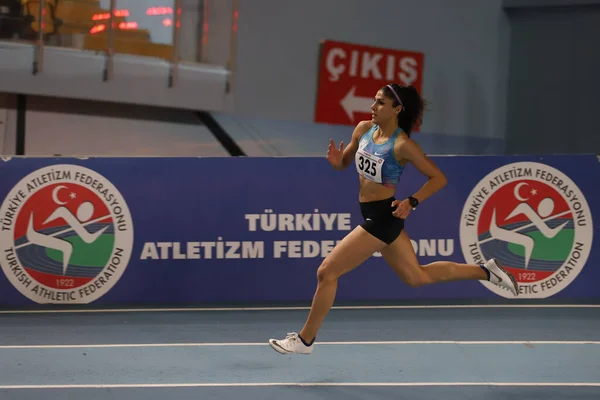 Istanbul Turquia Fevereiro 2021 Atleta Indefinido Correndo Durante Federação Atlética — Fotografia de Stock