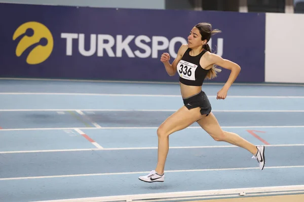 Istanbul Turquía Febrero 2021 Atleta Indefinido Corriendo Durante Las Competiciones — Foto de Stock