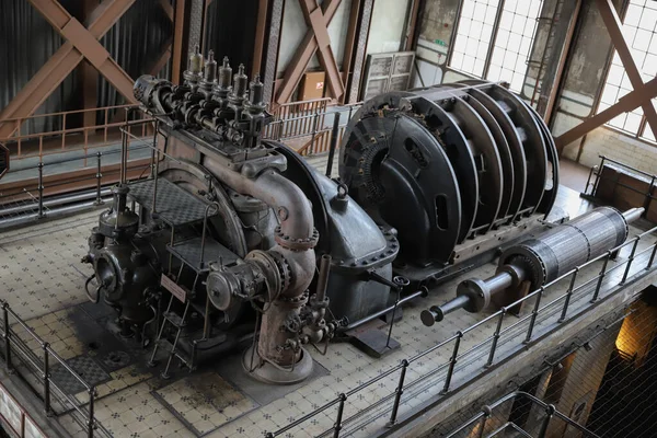 Antiguo Motor Una Antigua Central Eléctrica — Foto de Stock