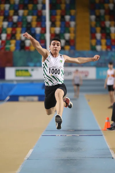 Istanbul Turkey Februari 2021 Undefined Atleet Triple Jumping Tijdens Turkse — Stockfoto