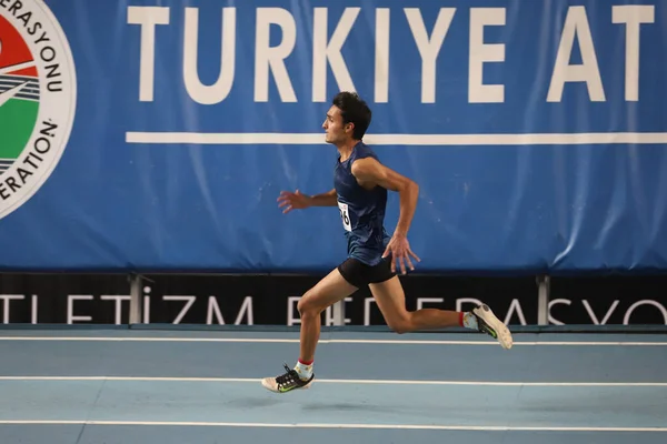 Istanbul Turquía Febrero 2021 Atleta Indefinido Corriendo Durante Las Competiciones — Foto de Stock