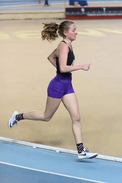 Istanbul Turquia Fevereiro 2021 Atleta Indefinido Correndo Durante Federação Atlética — Fotografia de Stock