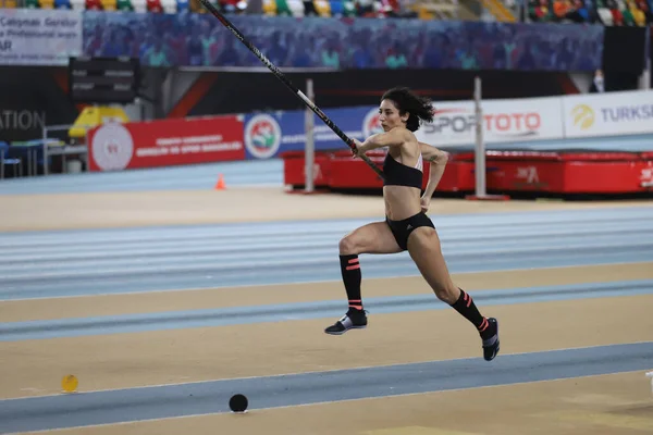 Istanbul Turquia Fevereiro 2021 Pólo Atleta Indefinido Abaulando Durante Competições — Fotografia de Stock