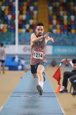 İSTANBUL, TURKEY - 27 Şubat 2021: Türkiye Atletizm Federasyonu Olimpiyat Eşiği sırasında tanımlanamayan atletler