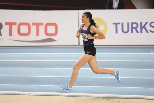 Istanbul Turchia Febbraio 2021 Atleta Non Definito Corsa Durante Competizioni — Foto Stock