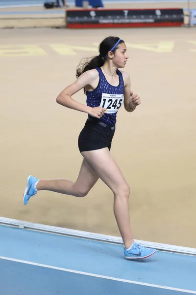 Istanbul Turquia Fevereiro 2021 Atleta Indefinido Correndo Durante Federação Atlética — Fotografia de Stock