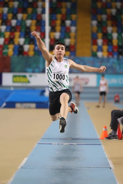 Istanbul Turkey Februari 2021 Undefined Atleet Triple Jumping Tijdens Turkse — Stockfoto