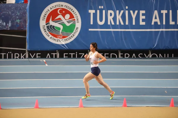 Istanbul Turquia Março 2021 Atleta Indefinido Correndo Durante Federação Atlética — Fotografia de Stock