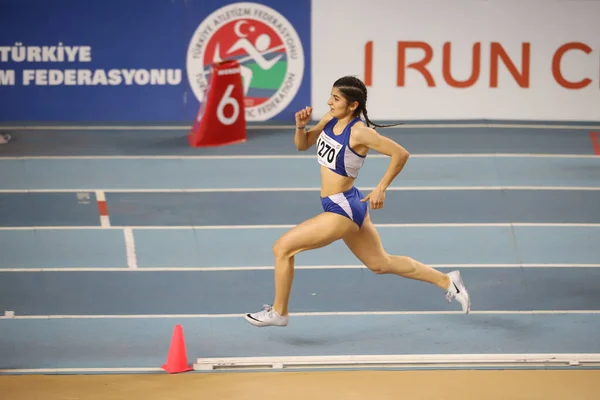 Istanbul Turquía Marzo 2021 Atleta Indefinido Corriendo Durante Los Campeonatos —  Fotos de Stock