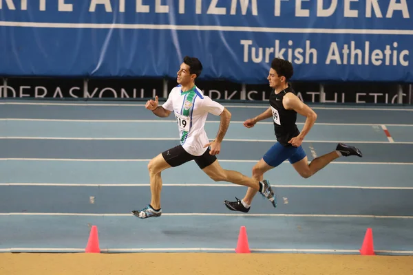 Istanbul Turquía Marzo 2021 Atletas Corriendo Durante Los Campeonatos Atletismo —  Fotos de Stock