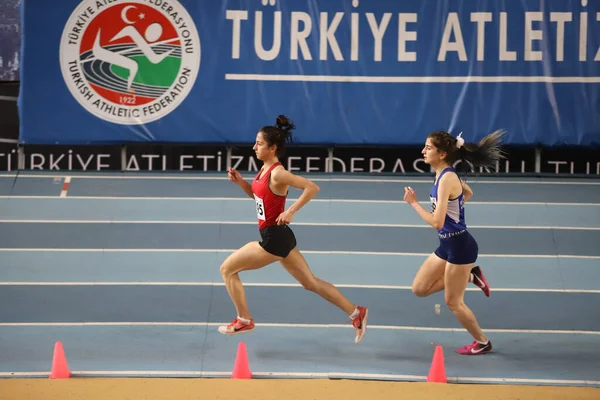 Istanbul Turkey March 2021 Athletes Running Turkish Athletic Federation Municipalities — Stock Photo, Image