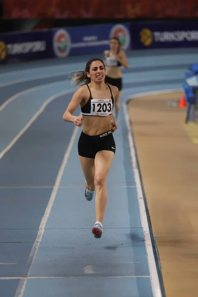 Istanbul Turquia Março 2021 Atleta Indefinido Correndo Durante Campeonato Turco — Fotografia de Stock