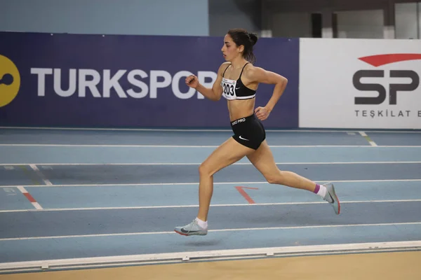 Istanbul Turquía Marzo 2021 Atleta Indefinido Corriendo Durante Los Campeonatos —  Fotos de Stock