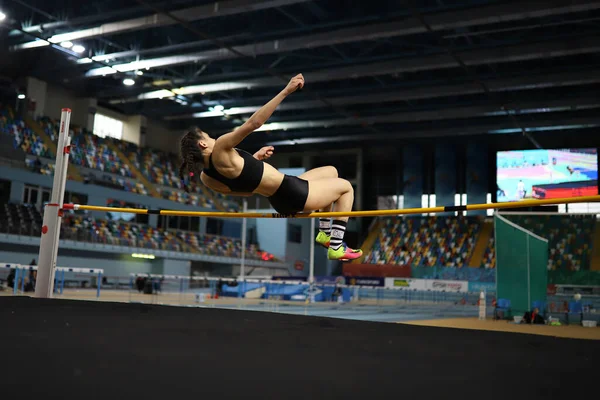 Istanbul Turchia Marzo 2021 Atleta Indefinito Salto Alto Durante Campionati — Foto Stock