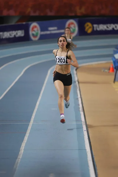 Istanbul Turquia Março 2021 Atleta Indefinido Correndo Durante Campeonato Turco — Fotografia de Stock