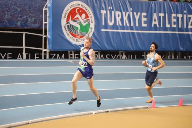 ISTANBUL, TURKEY - 07 Mart 2021: Türkiye Atletizm Federasyonu Koşu Yarışmaları sırasında koşan sporcular