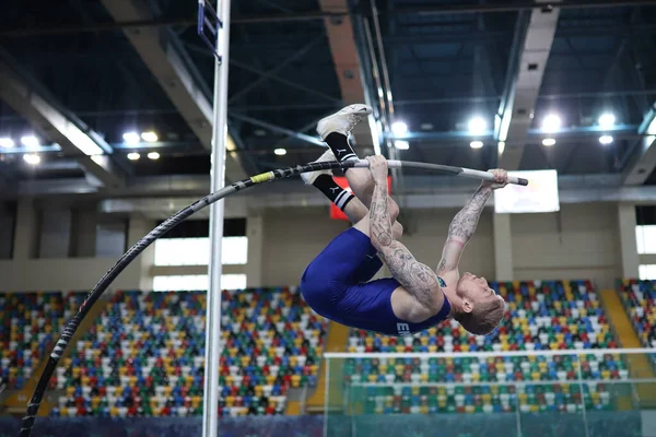 Istanbul Türkei März 2021 Undefiniertes Stabhochspringen Bei Den Kombinierten Leichtathletik — Stockfoto